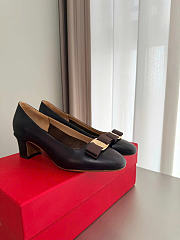 Okify Ferragamo Dark Brown High Heels 6cm (has big size) - 3
