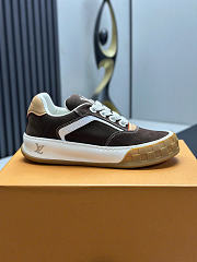 Okify Louis Vuitton Brown Suede Men Sneakers  - 4