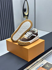 Okify Louis Vuitton Brown Suede Men Sneakers  - 3