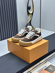 Okify Louis Vuitton Brown Suede Men Sneakers  - 1