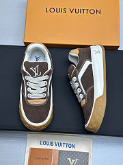 Okify Louis Vuitton Brown Suede Men Sneakers  - 5