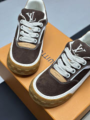 Okify Louis Vuitton Brown Suede Men Sneakers  - 2