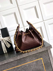 Okify CC 25 Hobo Mini Bag Brown Caviar 22x20x12.5cm - 2