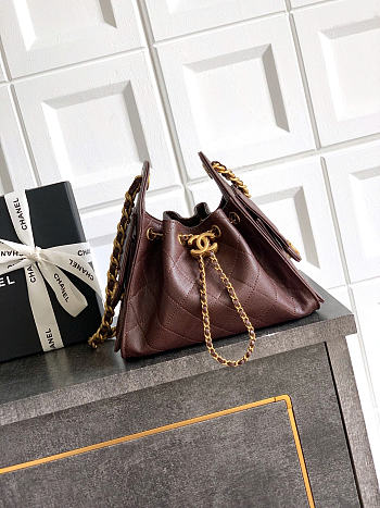 Okify CC 25 Hobo Mini Bag Brown Caviar 22x20x12.5cm