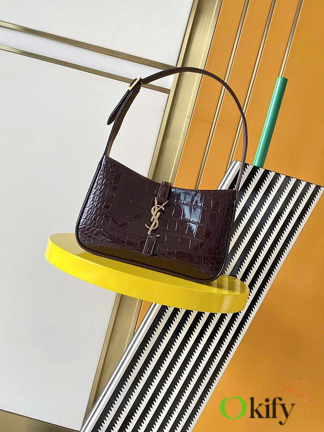 Okify YSL Le 5 A 7 Bag Dark Burgundy Patent 24.5x16x6cm - 1