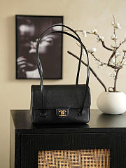 Okify CC Preppy Coco Flap Bag Black Caviar 22x15x7cm - 1