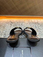 Okify YSL Black Women Slides 1cm 30076 (has big size) - 5
