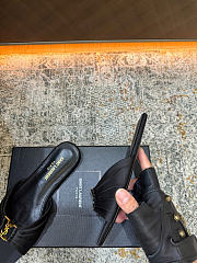Okify YSL Black Women Slides 1cm 30076 (has big size) - 4