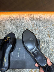 Okify YSL Black Women Slides 1cm 30076 (has big size) - 3