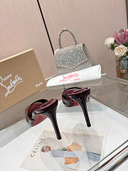 Okify Christian Louboutin Me Dolly Red Burgundy High Heel Sandals (has big size) - 6