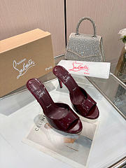 Okify Christian Louboutin Me Dolly Red Burgundy High Heel Sandals (has big size) - 1