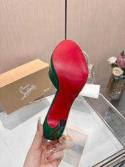 Okify Christian Louboutin Me Dolly Green High Heel Sandals (has big size) - 5