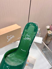 Okify Christian Louboutin Me Dolly Green High Heel Sandals (has big size) - 3