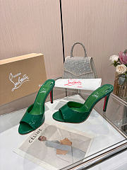 Okify Christian Louboutin Me Dolly Green High Heel Sandals (has big size) - 2