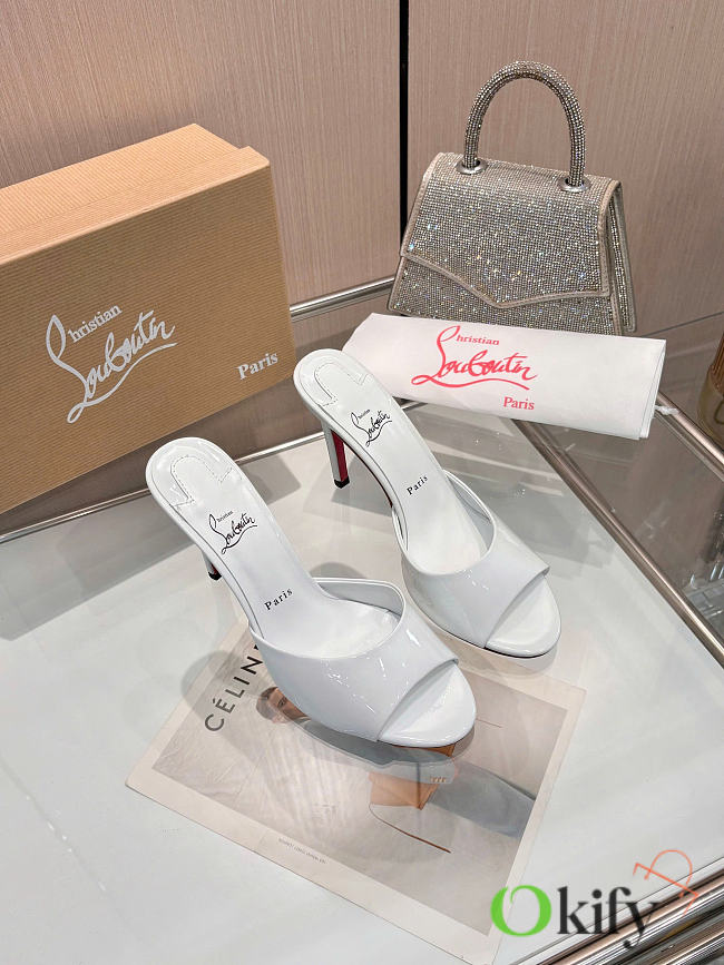 Okify Christian Louboutin Me Dolly White High Heel Sandals (has big size) - 1