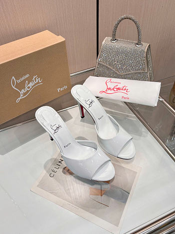 Okify Christian Louboutin Me Dolly White High Heel Sandals (has big size)