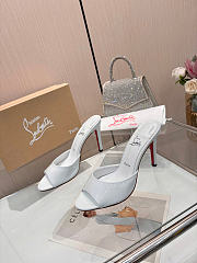 Okify Christian Louboutin Me Dolly White High Heel Sandals (has big size) - 6