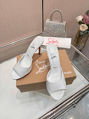 Okify Christian Louboutin Me Dolly White High Heel Sandals (has big size) - 3
