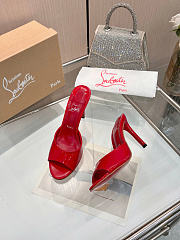Okify Christian Louboutin Me Dolly Red High Heel Sandals (has big size) - 3