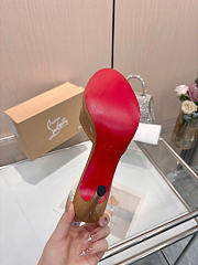 Okify Christian Louboutin Me Dolly Brown High Heel Sandals (has big size) - 5