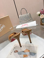 Okify Christian Louboutin Me Dolly Brown High Heel Sandals (has big size) - 6