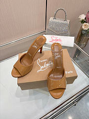 Okify Christian Louboutin Me Dolly Brown High Heel Sandals (has big size) - 4
