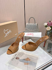 Okify Christian Louboutin Me Dolly Brown High Heel Sandals (has big size) - 2