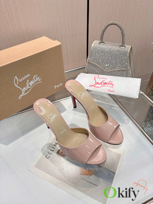 Okify Christian Louboutin Me Dolly Pink Nude High Heel Sandals (has big size) - 1