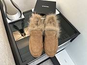Okify CC Brown Fur Women Loafers  - 6