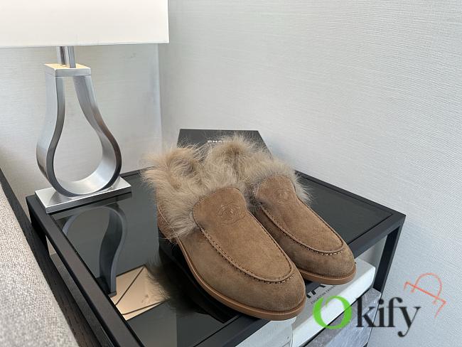 Okify CC Brown Fur Women Loafers  - 1