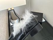 Okify CC Black Leather White Fur Women Loafers  - 2