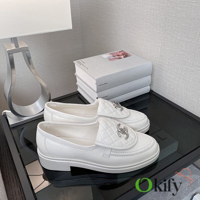Okify CC White Women Loafers 30089 - 1