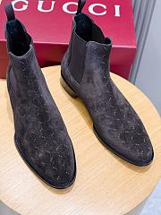 Okify Gucci Brown Suede Men Boots (has big size) - 6