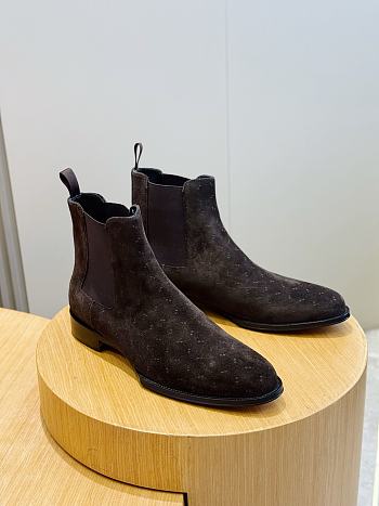 Okify Gucci Brown Suede Men Boots (has big size)