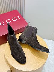 Okify Gucci Brown Suede Men Boots (has big size) - 3