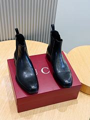 Okify Gucci Black Leather Men Boots (has big size) 30096 - 1