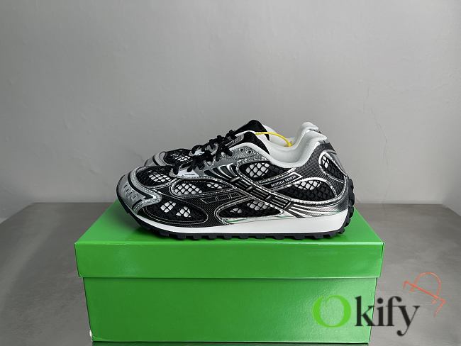Okify Bottega Veneta Orbit Black And Silver Sneakers Unisex (has big size) - 1