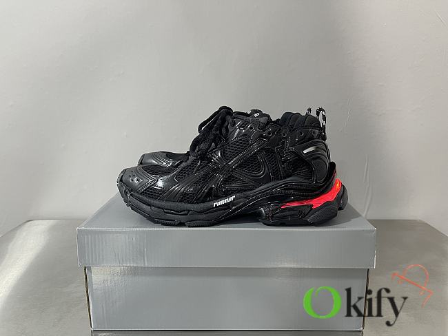 Okify Balenciaga Runner Led Black Sneakers (has big size) - 1