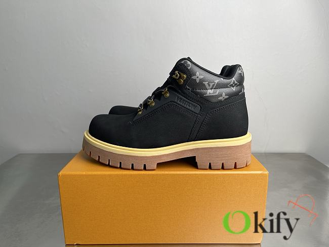 Okify Louis Vuitton Remix Black Suede Men Boots - 1