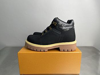 Okify Louis Vuitton Remix Black Suede Men Boots