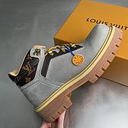 Okify Louis Vuitton Remix Gray Suede Men Boots - 6