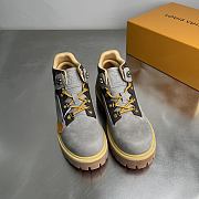 Okify Louis Vuitton Remix Gray Suede Men Boots - 3