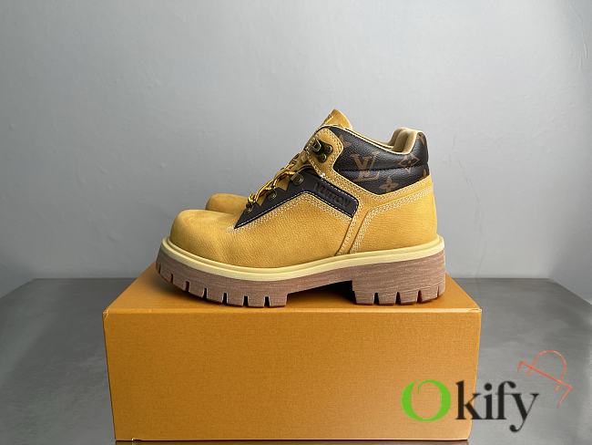 Okify Louis Vuitton Remix Yellow Suede Men Boots - 1