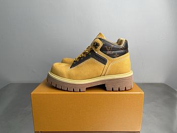 Okify Louis Vuitton Remix Yellow Suede Men Boots