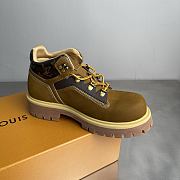 Okify Louis Vuitton Remix Mustard Brown Suede Men Boots - 5