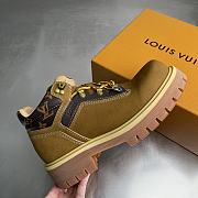 Okify Louis Vuitton Remix Mustard Brown Suede Men Boots - 4