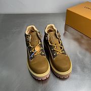 Okify Louis Vuitton Remix Mustard Brown Suede Men Boots - 2