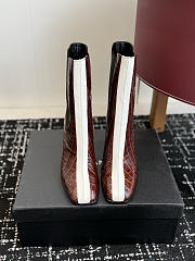 Okify CC Brown Crocodile Women Boots 8.5cm - 6