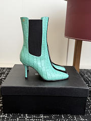Okify Blue Brown Crocodile Women Boots 8.5cm - 1