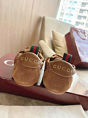 Okify Gucci Shift Brown Suede Women Sneakers - 4